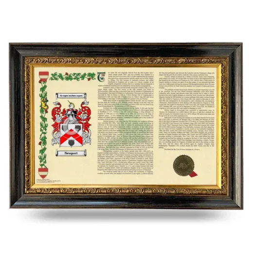 Newport Armorial Landscape Framed - Heirloom