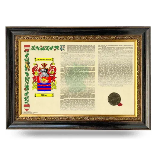 Niklas Armorial Landscape Framed - Heirloom