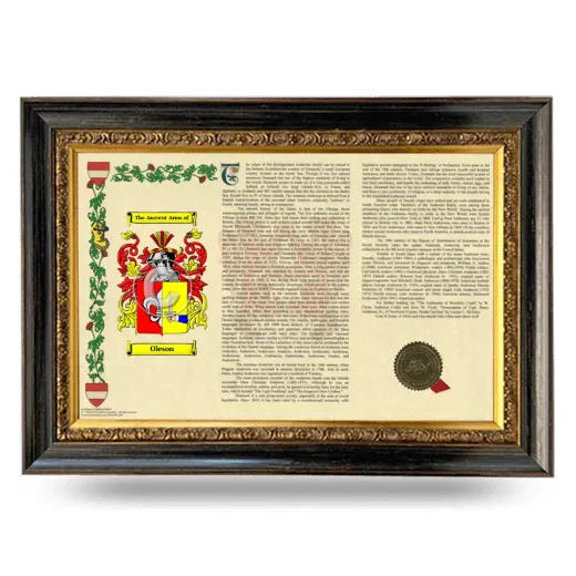 Oleson Armorial Landscape Framed - Heirloom