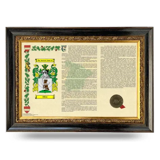 Olive Armorial Landscape Framed - Heirloom