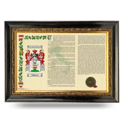 Palmeros Armorial Landscape Framed - Heirloom