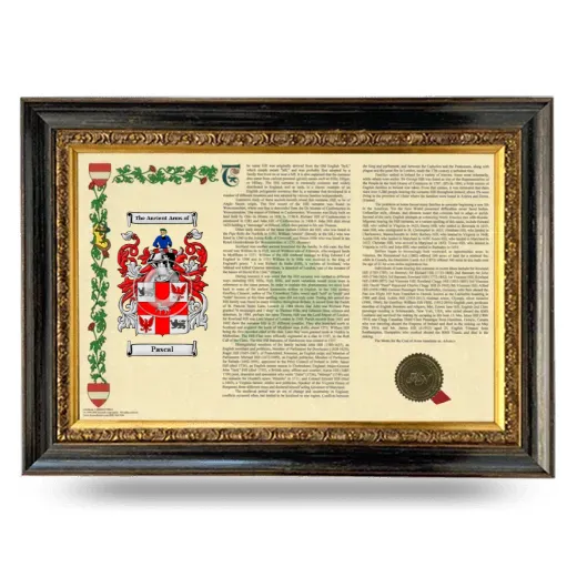 Pascal Armorial Landscape Framed - Heirloom