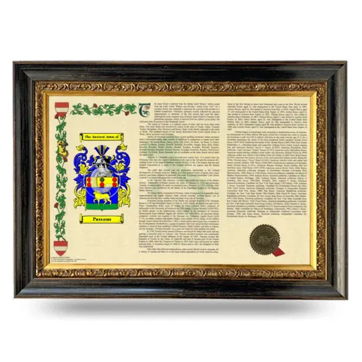 Passano Armorial Landscape Framed - Heirloom