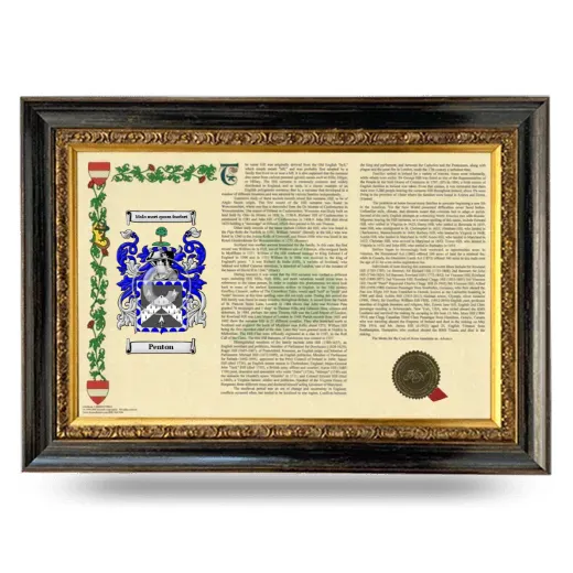 Penton Armorial Landscape Framed - Heirloom
