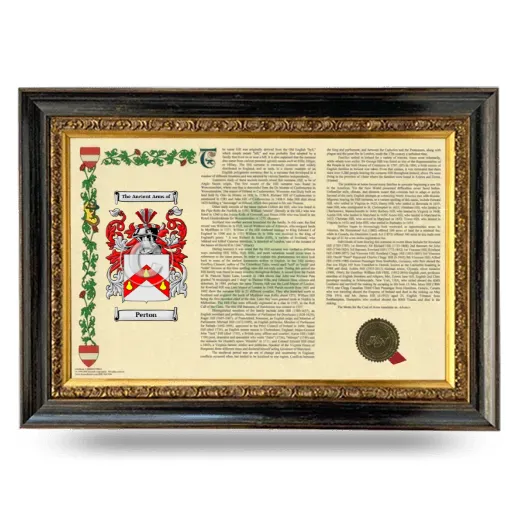 Perton Armorial Landscape Framed - Heirloom