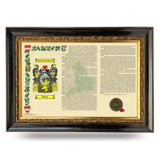 Picton Armorial Landscape Framed - Heirloom