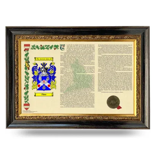 Plate Armorial Landscape Framed - Heirloom
