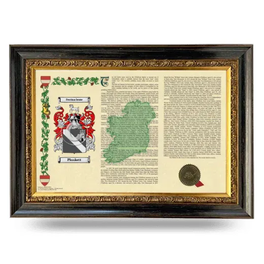 Plunkett Armorial Landscape Framed - Heirloom