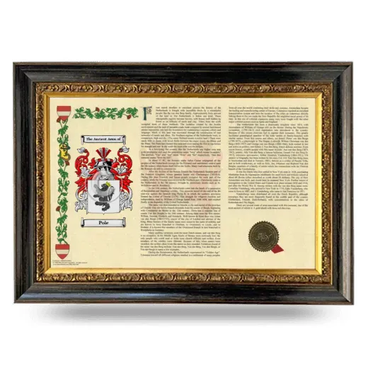 Pole Armorial Landscape Framed - Heirloom
