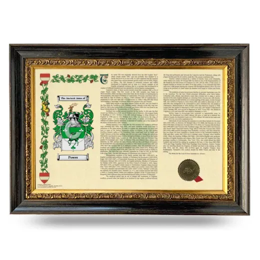 Power Armorial Landscape Framed - Heirloom