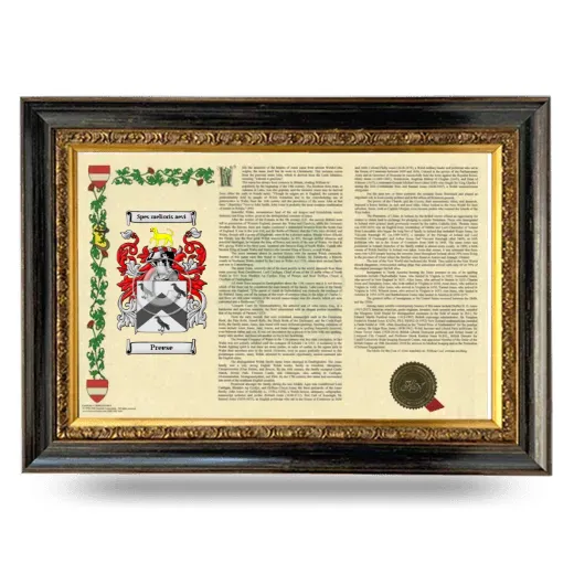 Preese Armorial Landscape Framed - Heirloom
