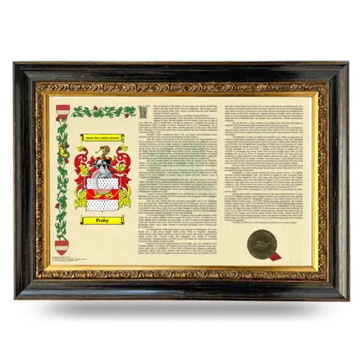 Proby Armorial Landscape Framed - Heirloom