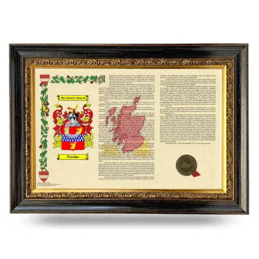 Provine Armorial Landscape Framed - Heirloom