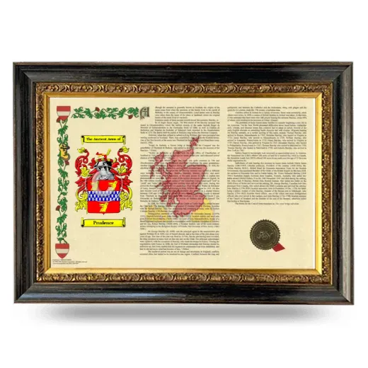 Prudence Armorial Landscape Framed - Heirloom