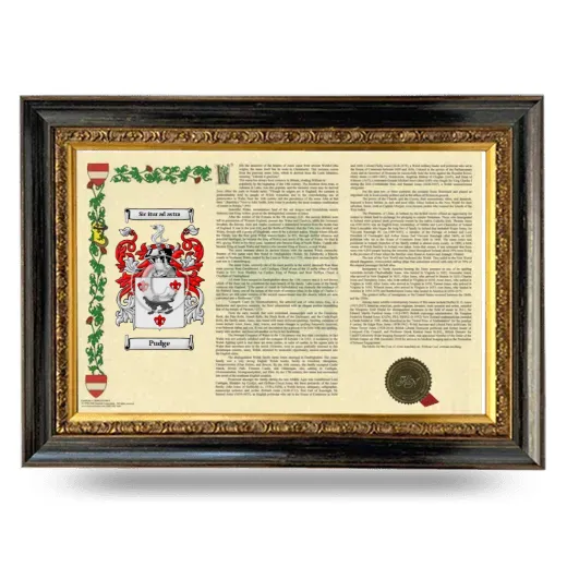 Pudge Armorial Landscape Framed - Heirloom