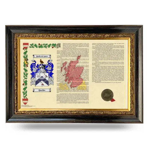 Quailes Armorial Landscape Framed - Heirloom