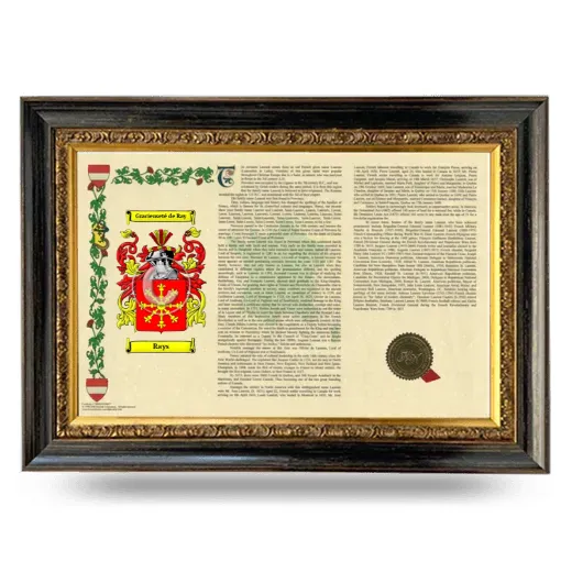 Rays Armorial Landscape Framed - Heirloom