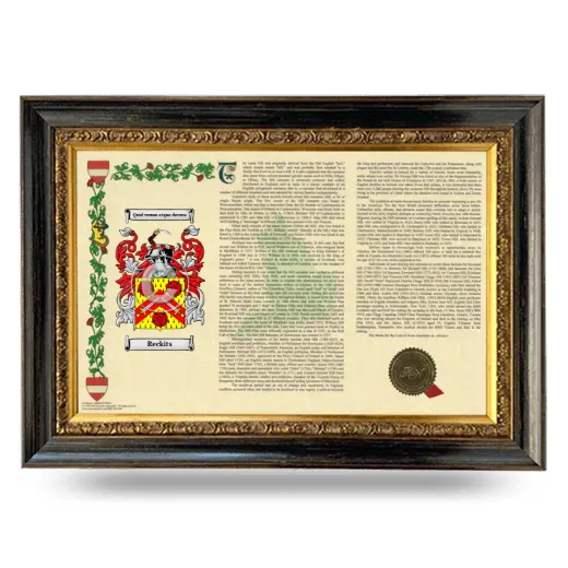 Reckits Armorial Landscape Framed - Heirloom