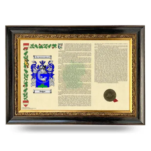 Reiger Armorial Landscape Framed - Heirloom