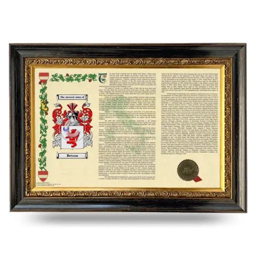 Retana Armorial Landscape Framed - Heirloom