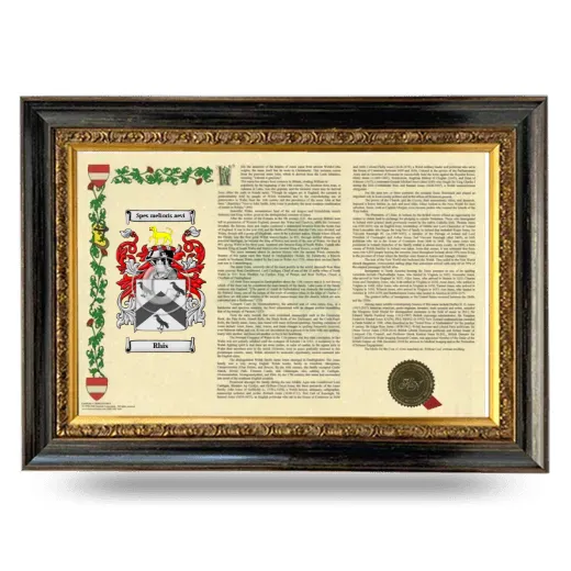 Rhis Armorial Landscape Framed - Heirloom