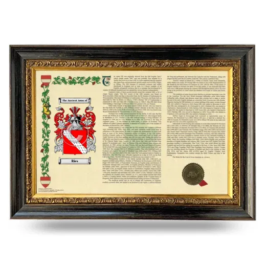 Ries Armorial Landscape Framed - Heirloom