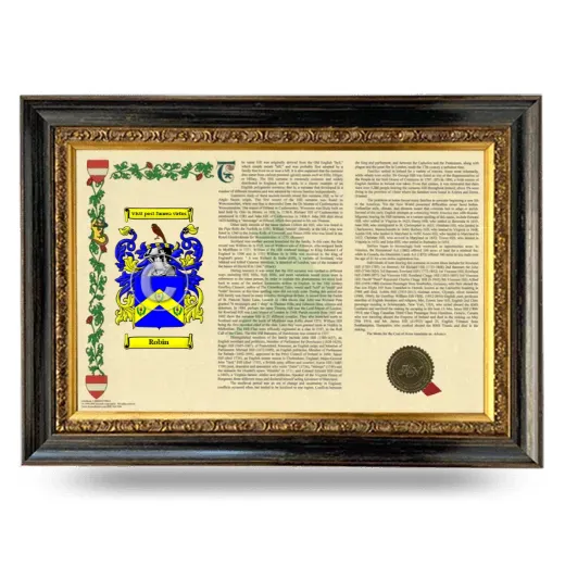 Robin Armorial Landscape Framed - Heirloom