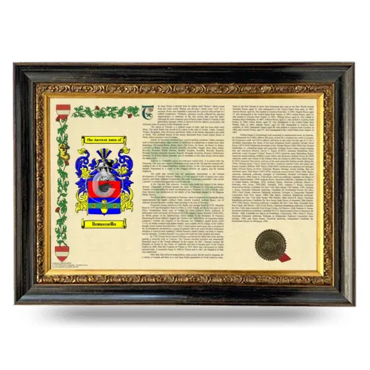 Romanello Armorial Landscape Framed - Heirloom