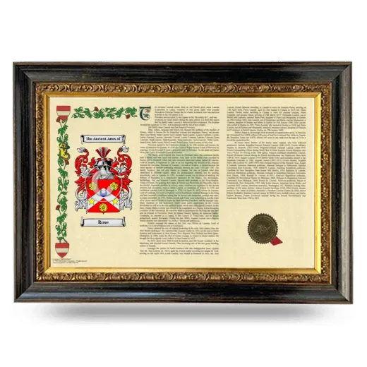 Rose Armorial Landscape Framed - Heirloom