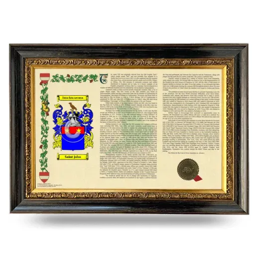 Saint john Armorial Landscape Framed - Heirloom