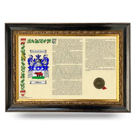Salmon Armorial Landscape Framed - Heirloom