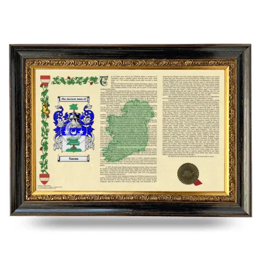 Saran Armorial Landscape Framed - Heirloom