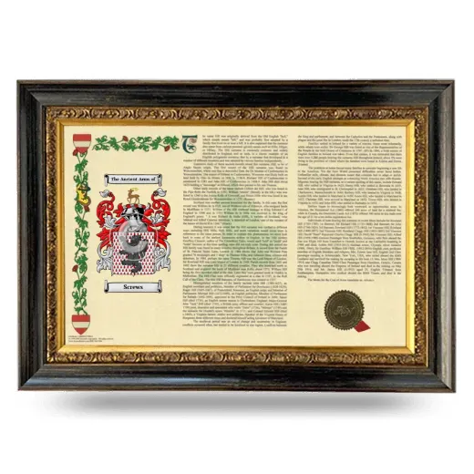 Screws Armorial Landscape Framed - Heirloom