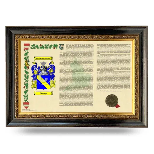 Scroop Armorial Landscape Framed - Heirloom