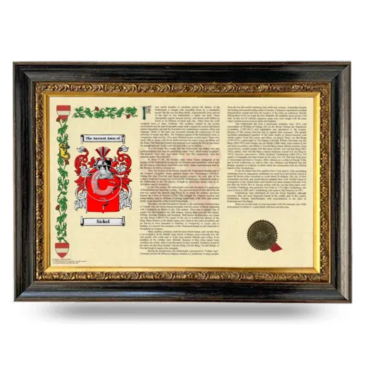 Sickel Armorial Landscape Framed - Heirloom