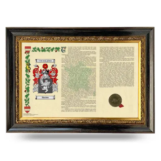 Simien Armorial Landscape Framed - Heirloom