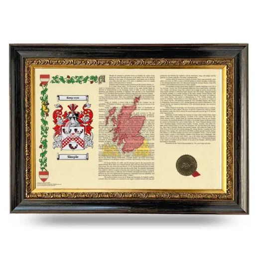 Simple Armorial Landscape Framed - Heirloom