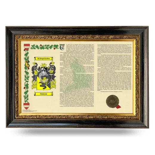 Simson Armorial Landscape Framed - Heirloom