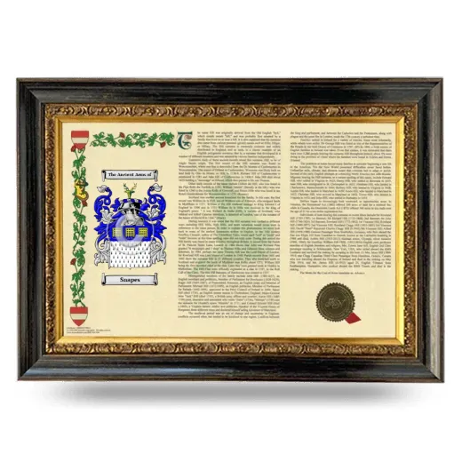 Snapes Armorial Landscape Framed - Heirloom