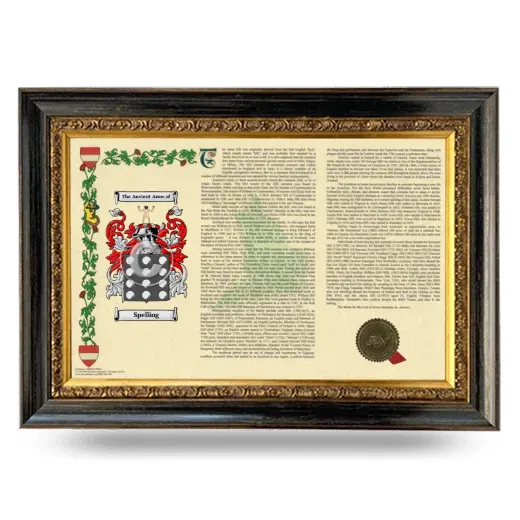 Spelling Armorial Landscape Framed - Heirloom