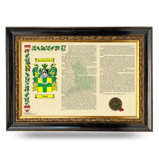 Ussery Armorial Landscape Framed - Heirloom