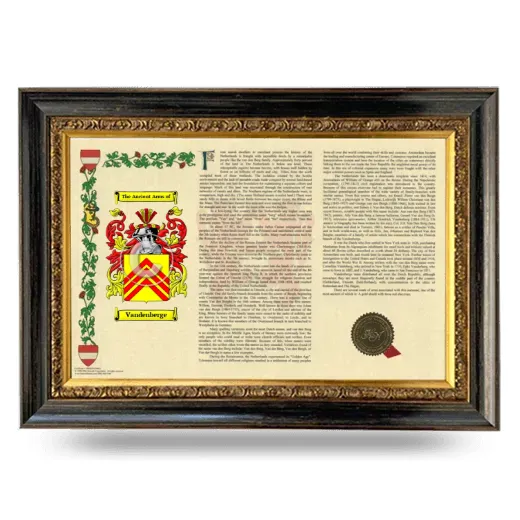 Vandenberge Armorial Landscape Framed - Heirloom