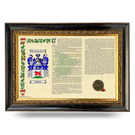 Vaquero Armorial Landscape Framed - Heirloom