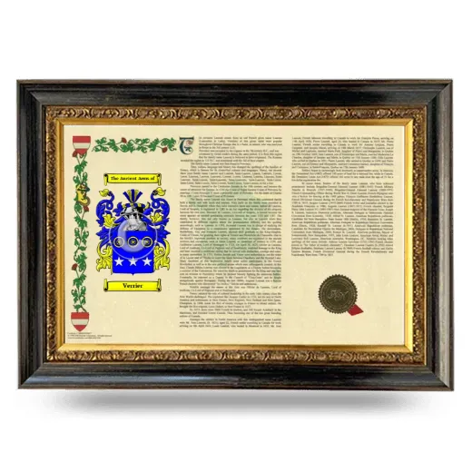 Verrier Armorial Landscape Framed - Heirloom