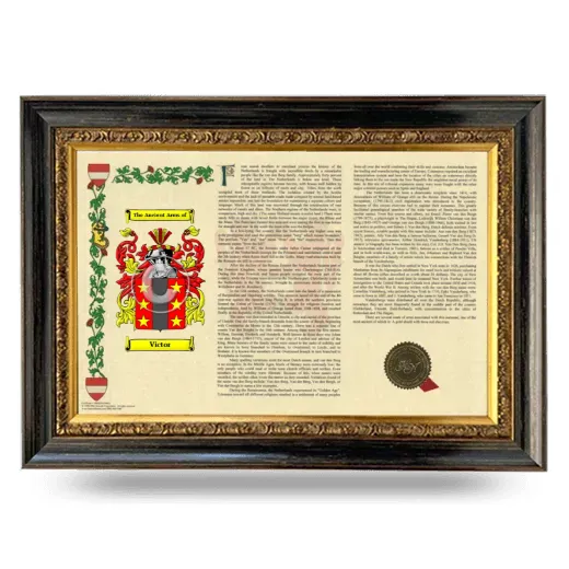 Victor Armorial Landscape Framed - Heirloom