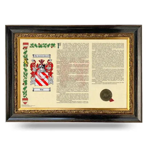 Vos Armorial Landscape Framed - Heirloom