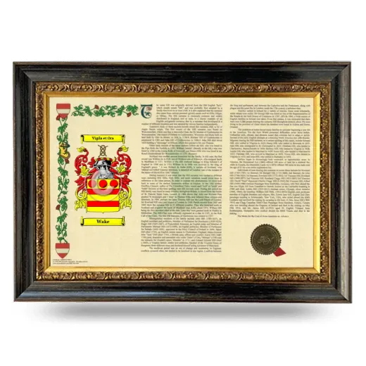Wake Armorial Landscape Framed - Heirloom