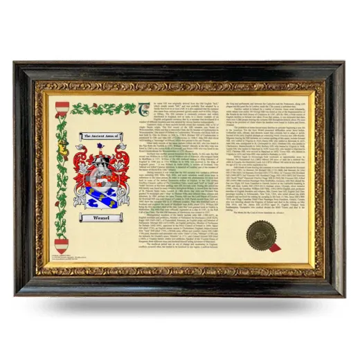 Weasel Armorial Landscape Framed - Heirloom