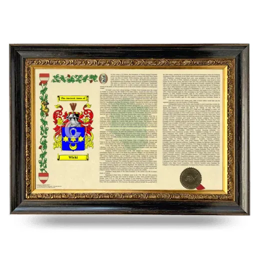 Wicki Armorial Landscape Framed - Heirloom