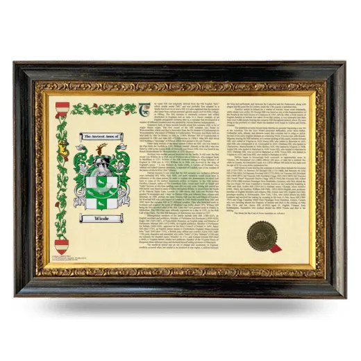 Winde Armorial Landscape Framed - Heirloom